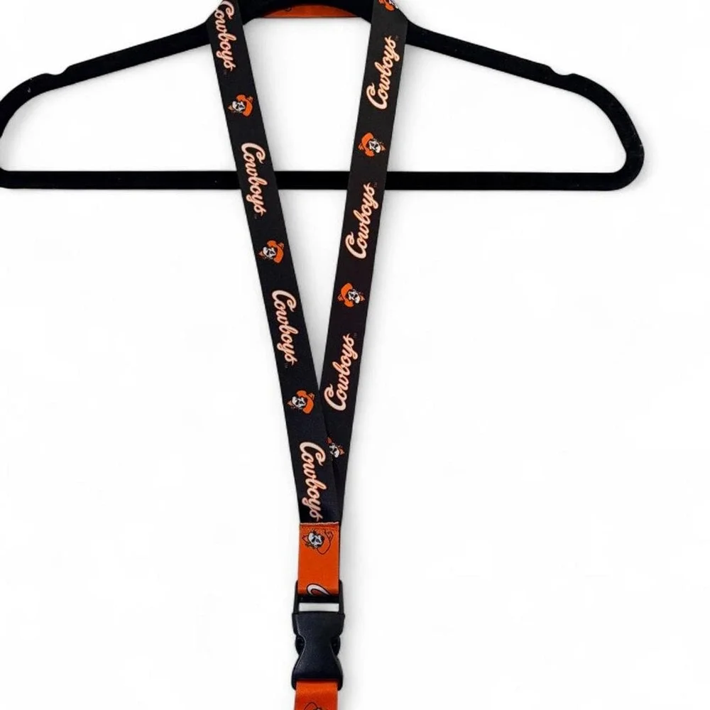 Oklahoma State University OSU Alumni Lanyard Pistol Pete Keychain Orange Black